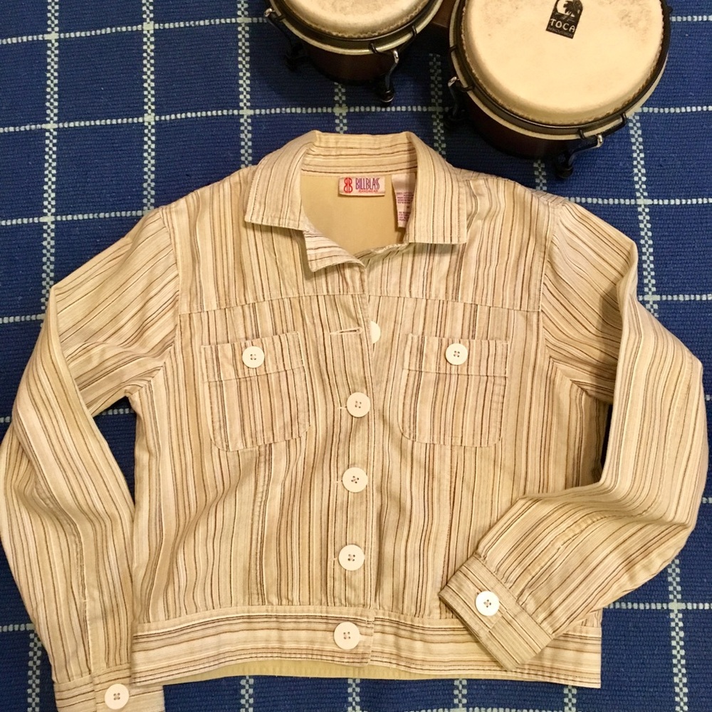 Striped cotton jean jacket